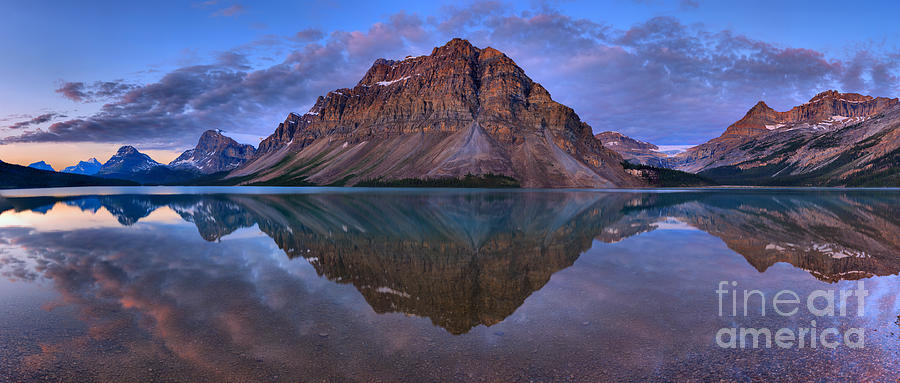 Bow Lake Sunrise Panorama Photograph by Adam Jewell