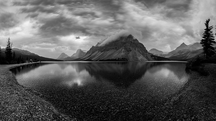 Bow Lake Under Clouds Photograph by Chuan Chen