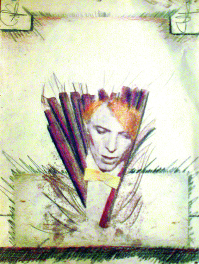 Bowie Drawing by Albert Puskaric