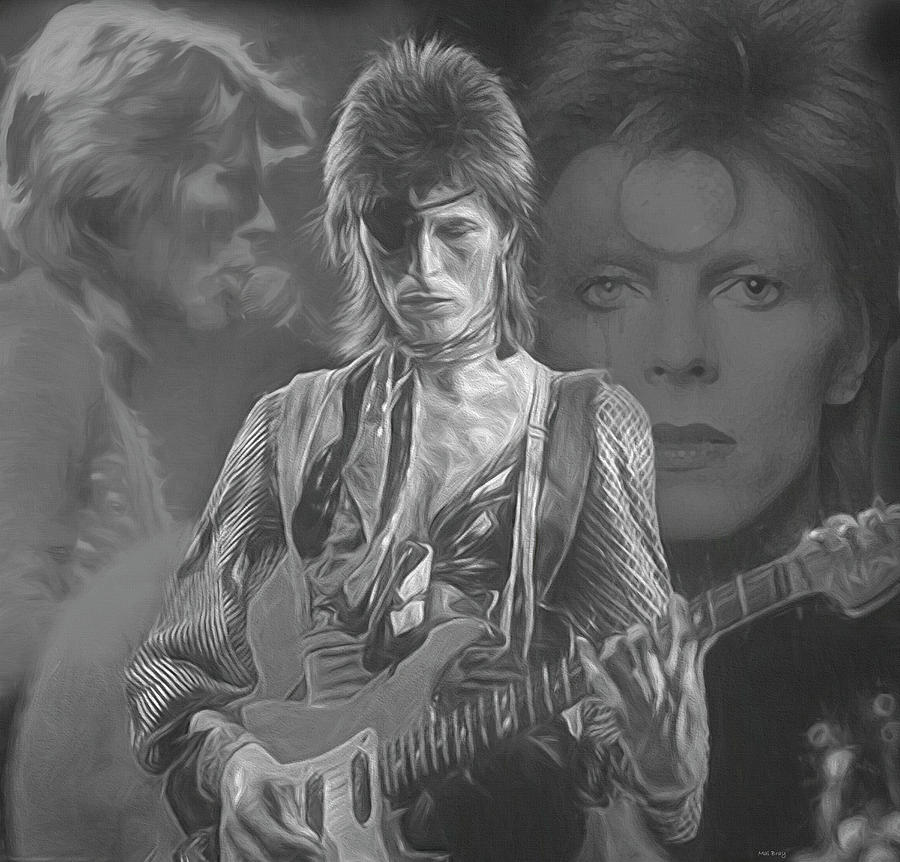 Bowie Collage Mixed Media by Mal Bray