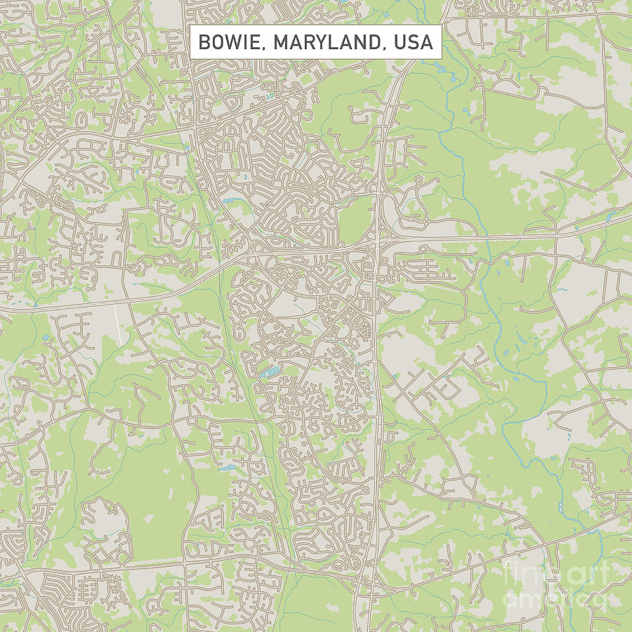 Bowie Maryland Us City Street Map Frank Ramspott 