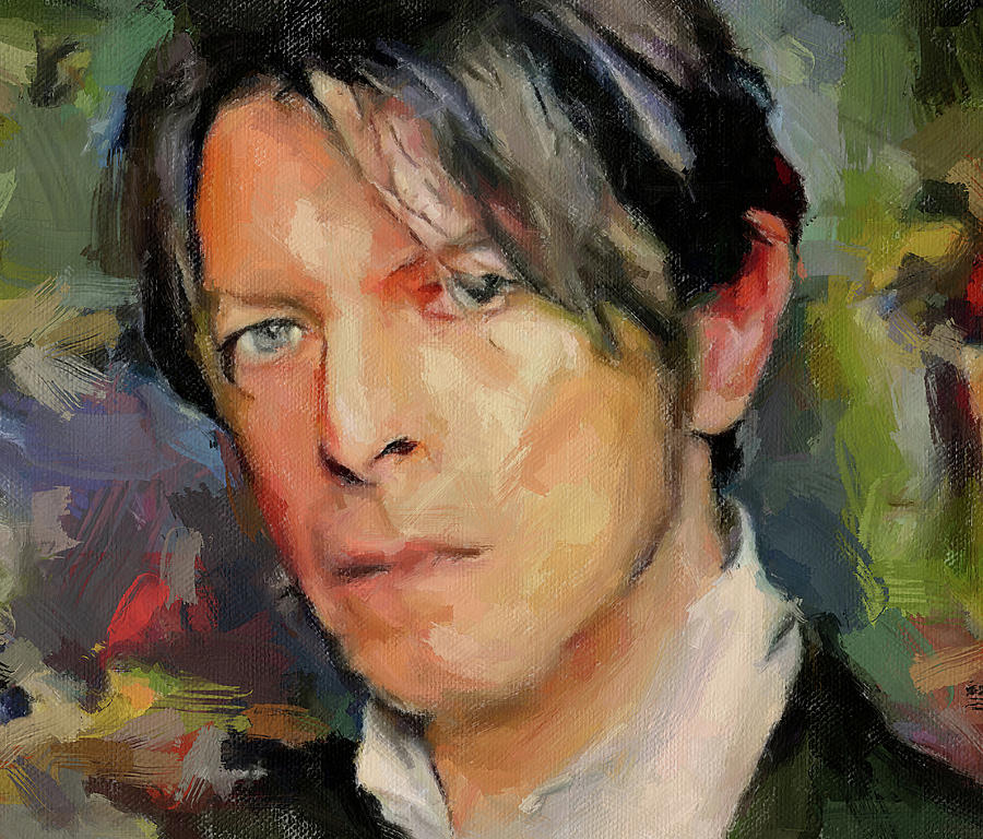 Bowie painted portrait Digital Art by Yury Malkov
