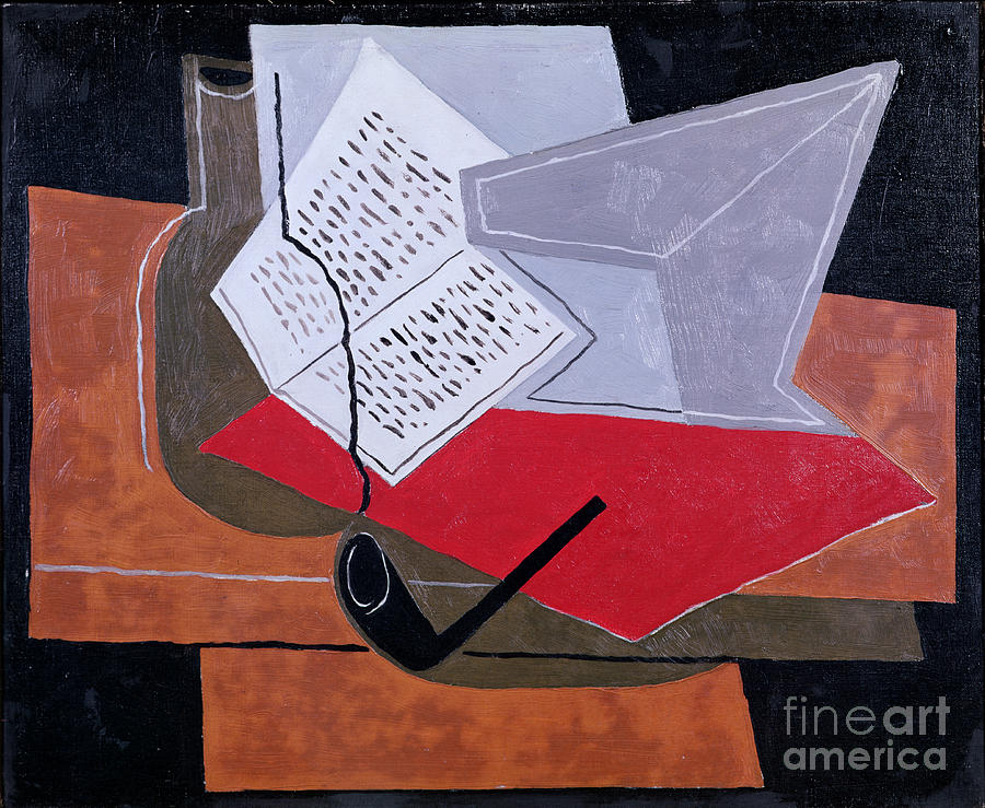 Bowl And Book Painting by Juan Gris