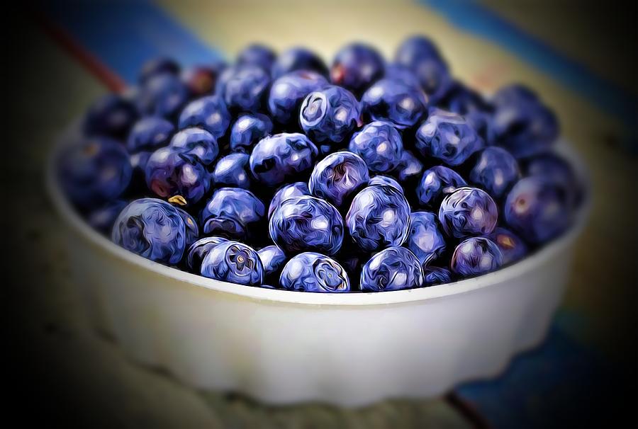 Bowl Of Blueberries 3 Photograph