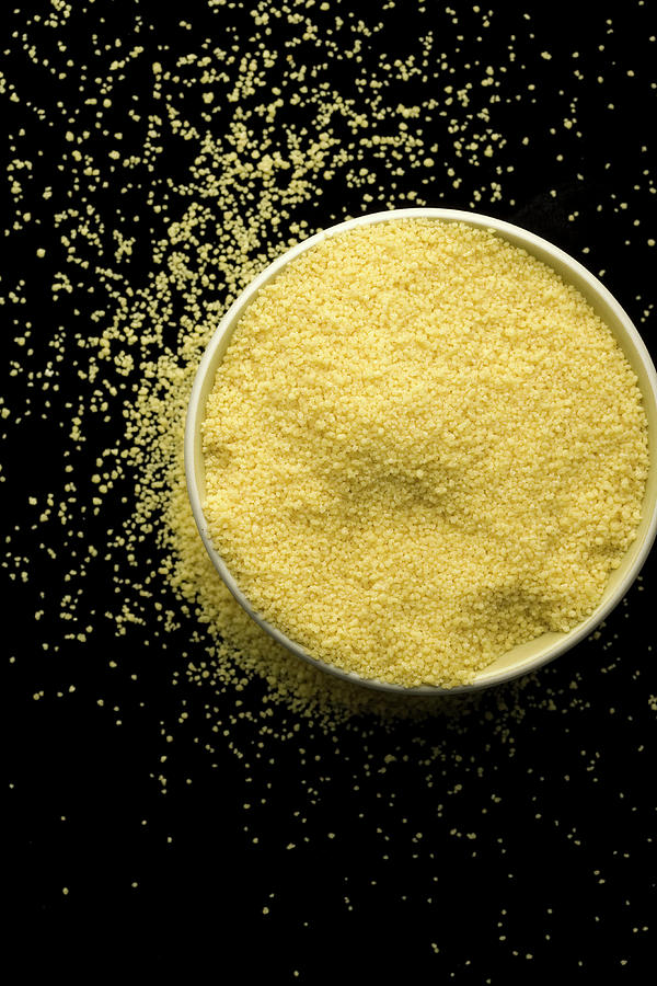 Bowl Of Cornmeal, Overhead View Photograph by Kris Timken