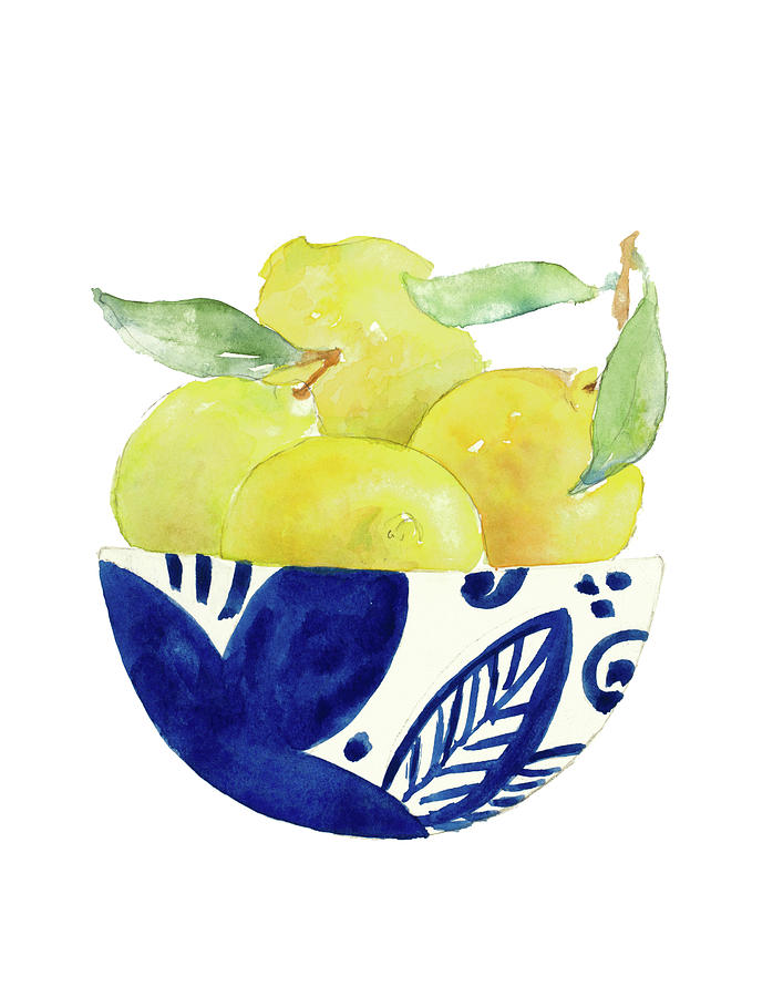 Bowl Of Lemons I Painting by Lanie Loreth