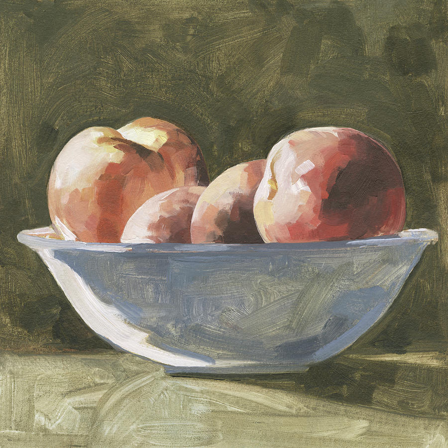 Still Life Painting - Bowl Of Peaches I by Emma Caroline
