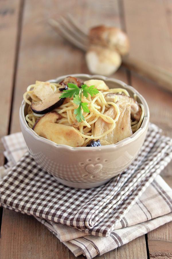 Bowl Of Spaghettis With Ceps Photograph by Gousses De Vanille