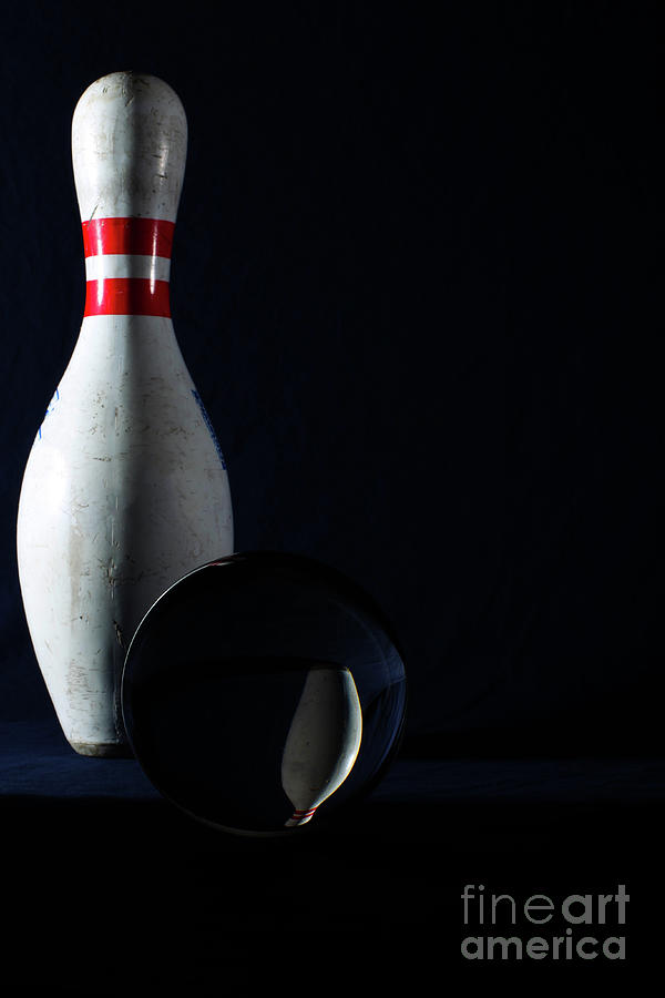 Bowling Pin Reflectin In Glass Ball Photograph by Alan Look