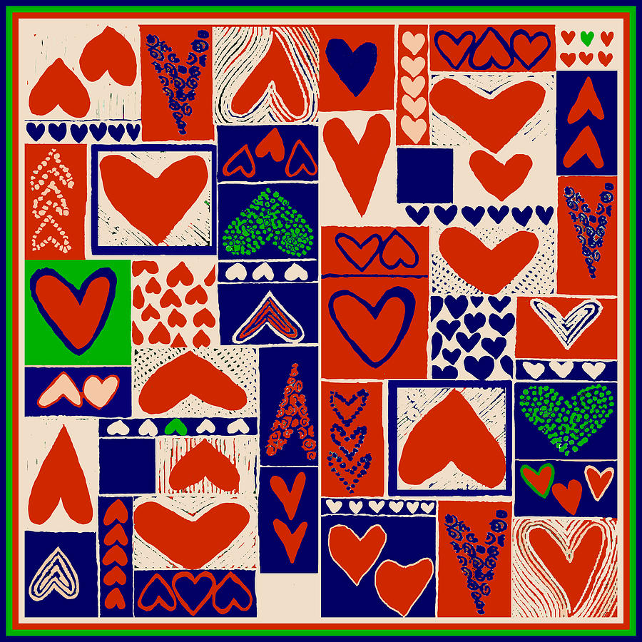 Box of Valentine Hearts Digital Art by Vagabond Folk Art - Virginia Vivier