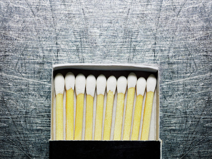 Box Of Wooden Matches On Stainless Photograph by Ballyscanlon