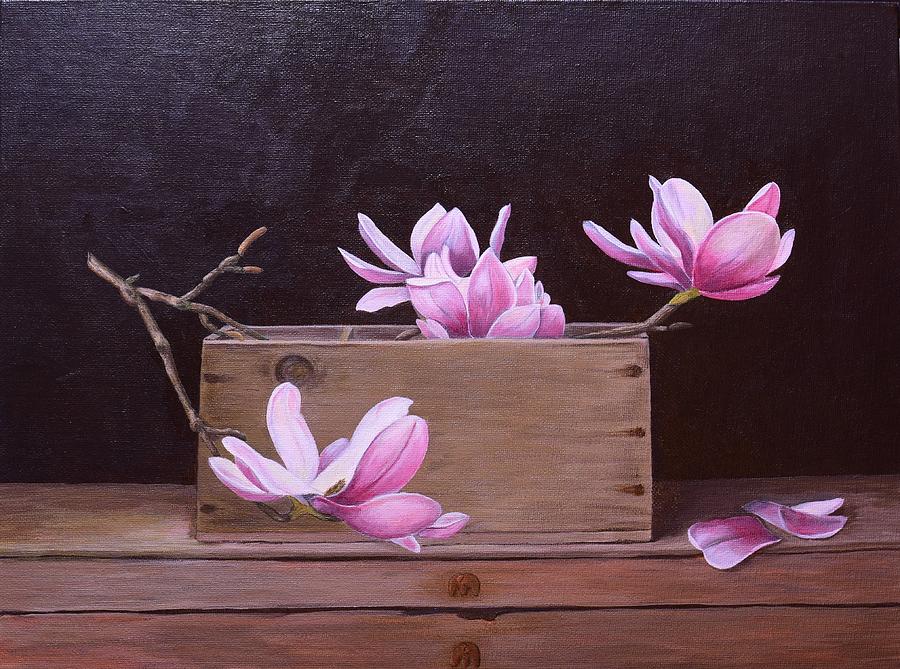 Boxed Magnolias Painting by Jimmy Chuck Smith