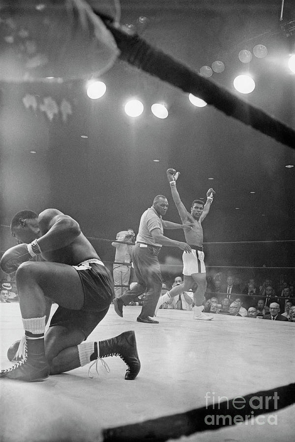 Sports Photograph - Boxer Muhammad Ali Defeating Boxer by Bettmann