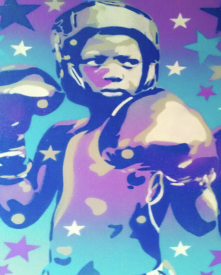 Stencil Mixed Media - Boxer Star 2 by Abstract Graffiti