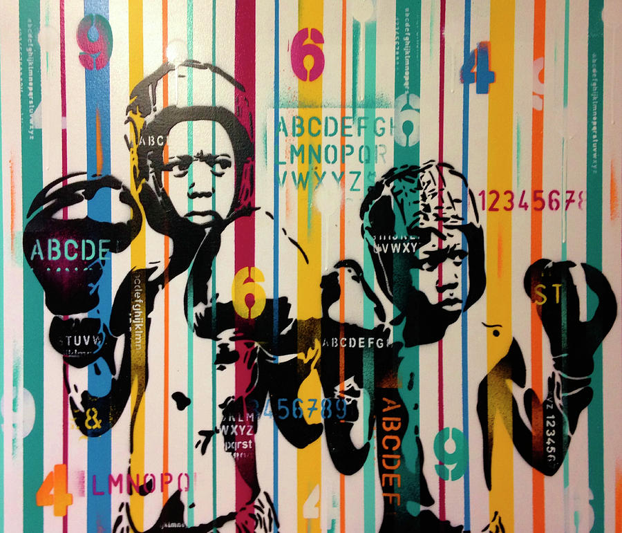 People Mixed Media - Boxers And Alphabet by Abstract Graffiti