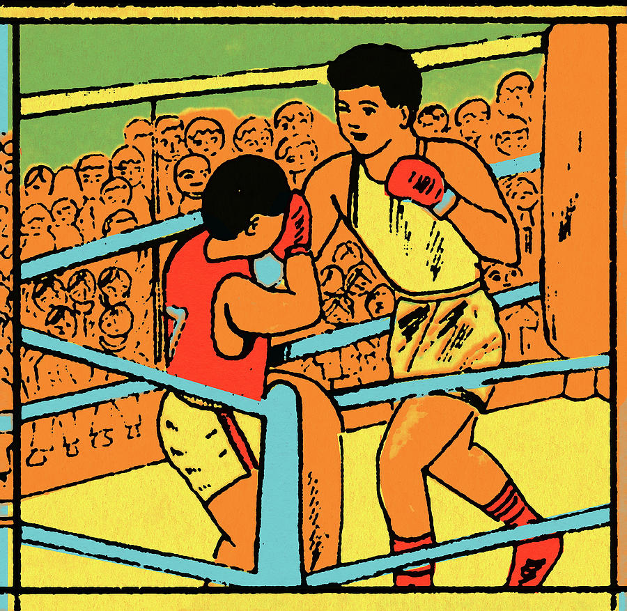 Sports Drawing - Boxers in a Boxing Ring by CSA Images