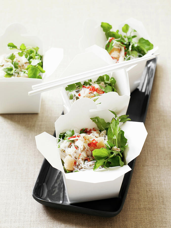 Boxes Of Crab And Noodle Salad Digital Art by Brett Stevens - Fine Art ...