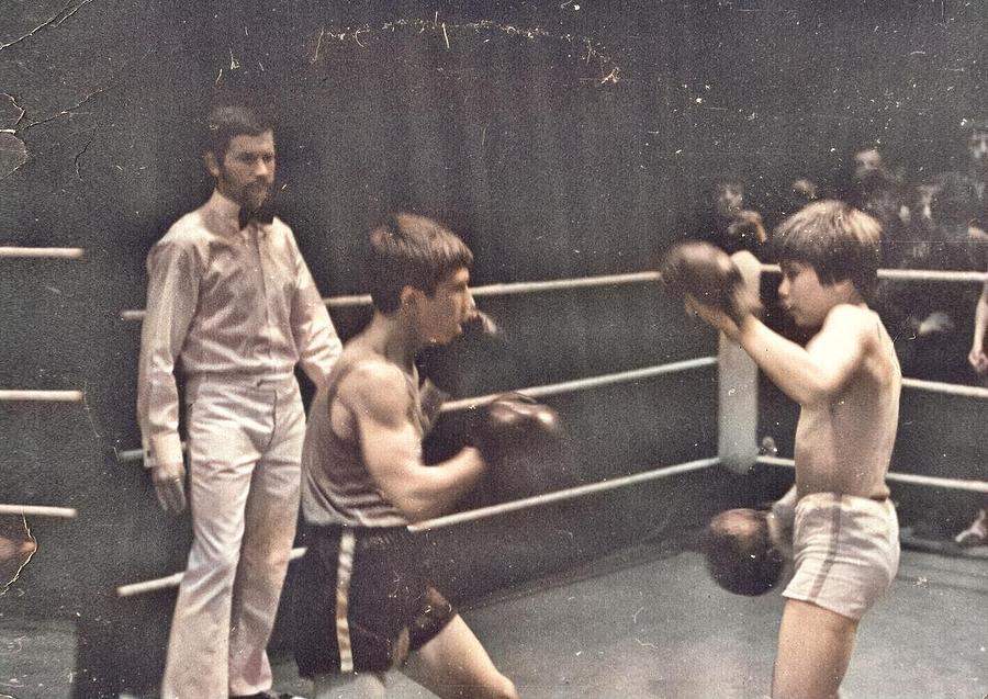 BOXING BOYS colorized by Ahmet Asar Painting by Artistic Panda | Pixels