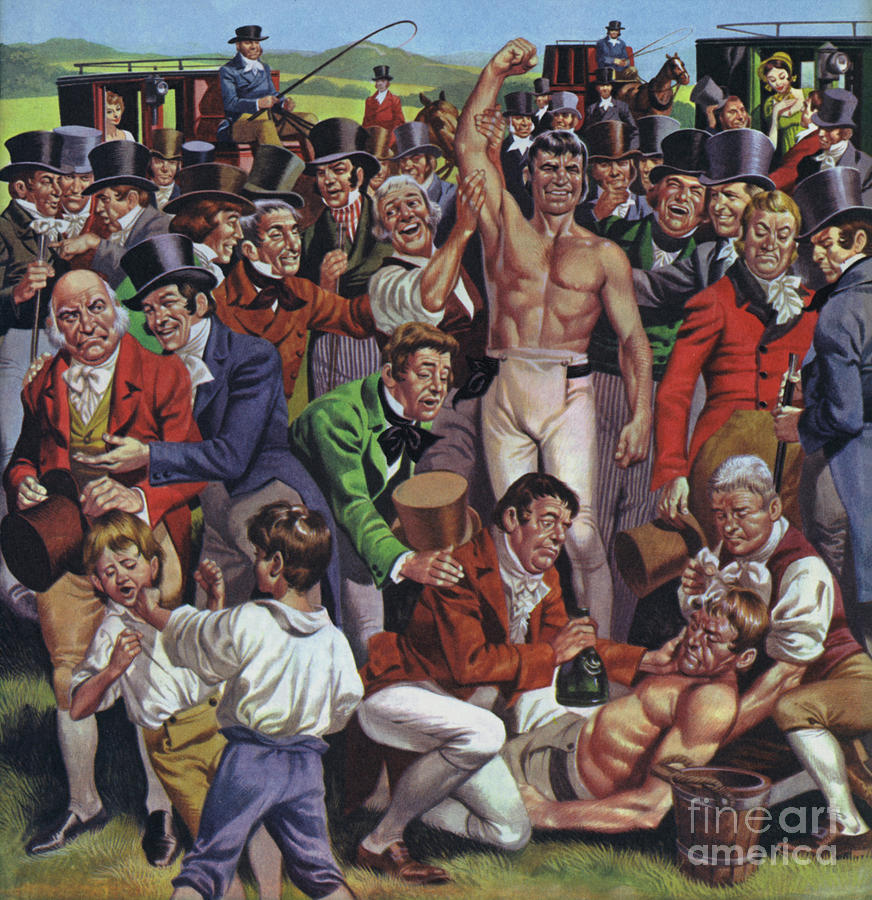 Boxing in early 19th century England  Painting by Angus McBride