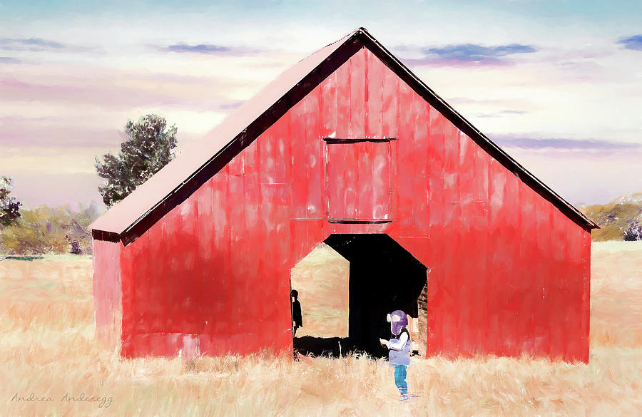 Boy and a Barn #digitalpainting Photograph by Andrea Anderegg