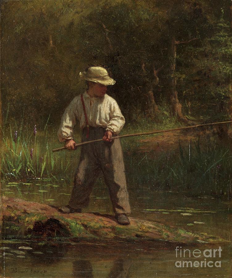 Boy Fishing by Heritage Images