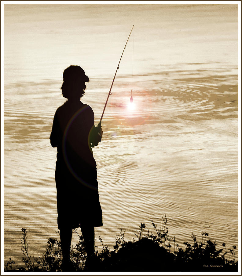 Boy Fishing Silhouette Photograph by A Macarthur Gurmankin