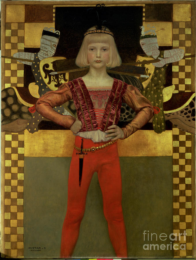 Boy In Medieval Costume, 1906 Painting by Franz Von Matsch