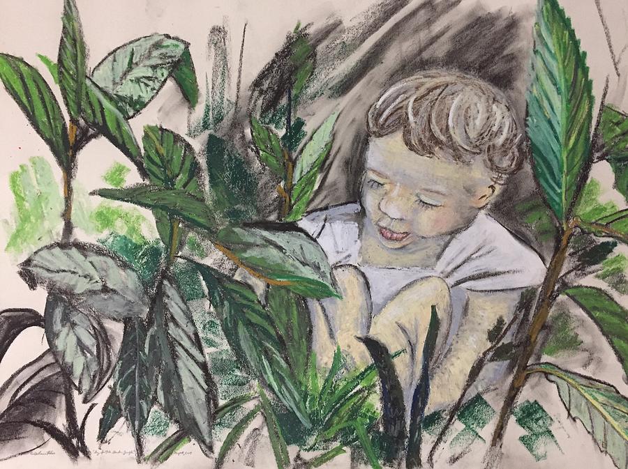 Boy Mixed Media - Boy In The Garden Jungle by Danielle Rosaria Boy Mixed Media - Boy In The Garden Jungle by Danielle Rosaria