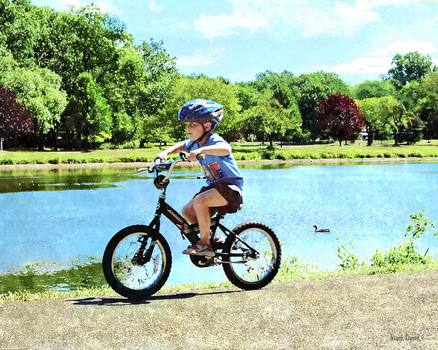 Boy on His Bicycle Photograph by Susan Savad