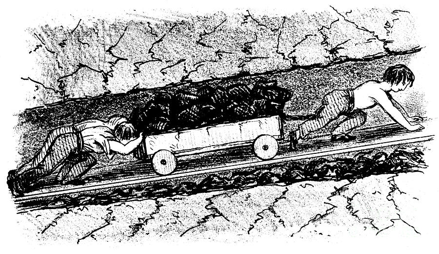 Boy Putters Moving Coal In A Narrow Drawing by Print Collector