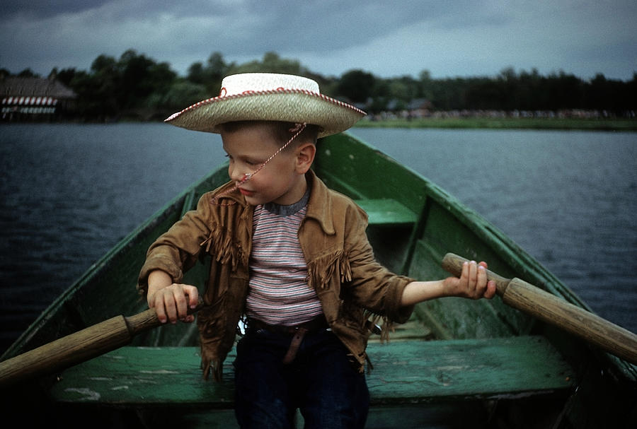 Boy Rows A Boat Photograph by Michael Ochs Archives