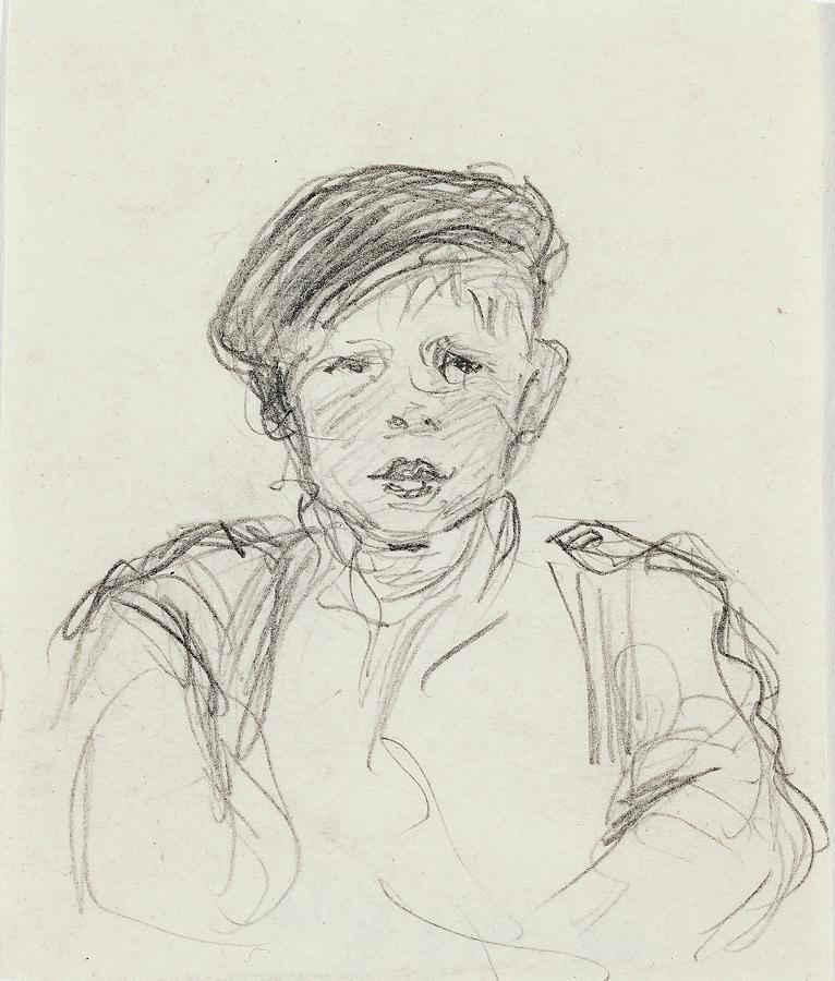 Boy Wearing Cap Drawing By Venny Soldan-brofeldt - Pixels