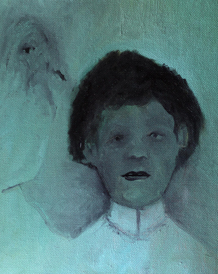 Boy with a bird Painting by Edgeworth Johnstone