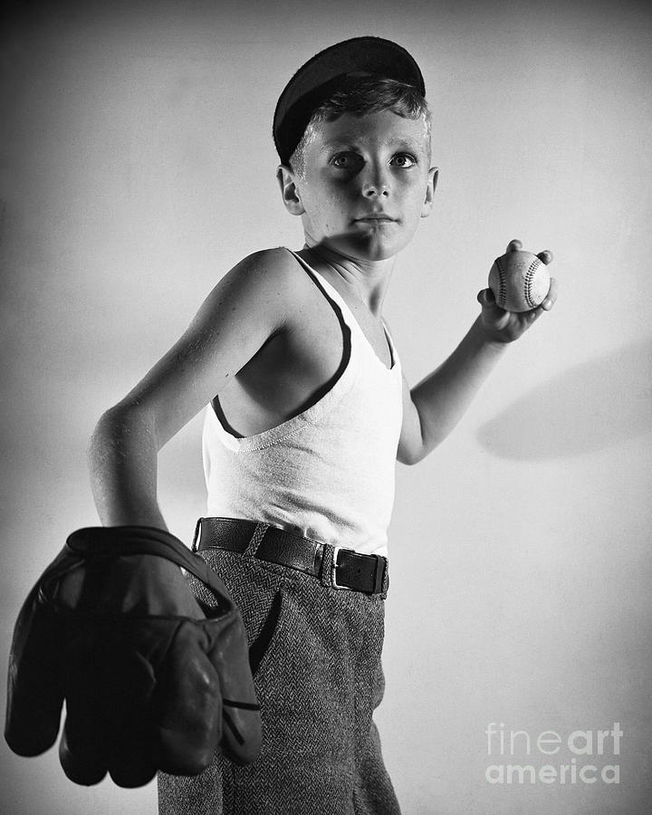 Boy With Baseball And Glove Photograph by Bettmann