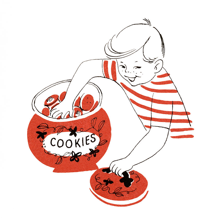 Boy With Hand In Cookie Jar Digital Art by Graphicaartis Boy With Hand In Cookie Jar Digital Art by Graphicaartis