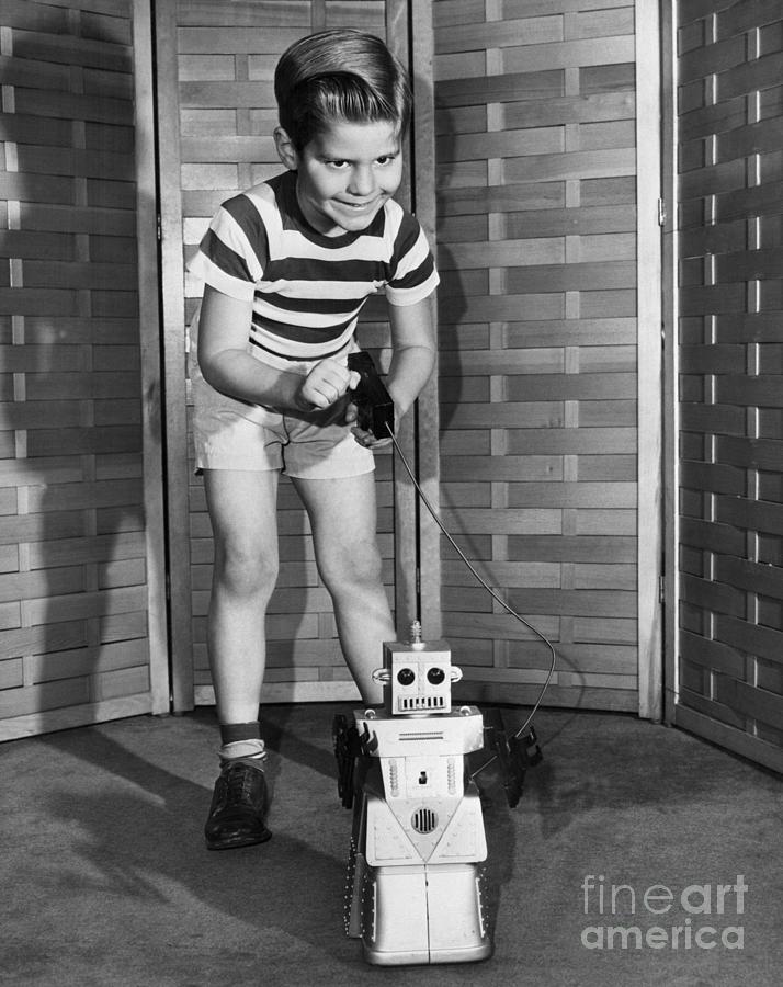 Boy With Remote Control Robot Photograph by Bettmann Boy With Remote Control Robot Photograph by Bettmann