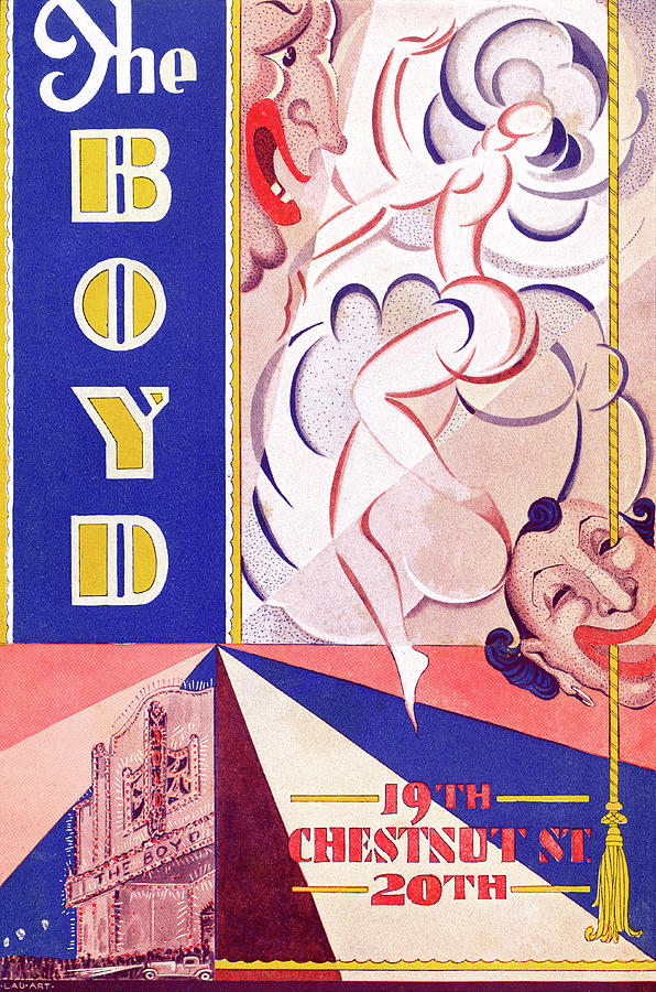 Boyd Theatre Playbill Cover Mixed Media by Lau Art