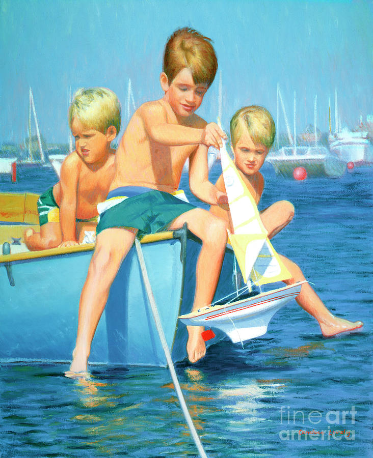 Boys Ahoy Painting by Candace Lovely