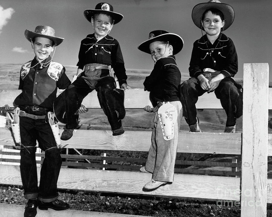 Boys Dressed As Cowboys Photograph by Bettmann