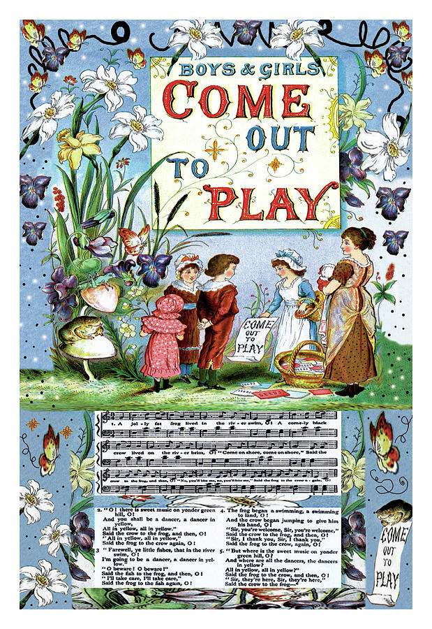 Flower Painting - Boys & Girls Come Out to Play by Walter Crane