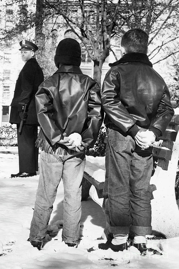 Boys Hiding Snowballs Behind Their Backs Photograph by Bettmann Boys Hiding Snowballs Behind Their Backs Photograph by Bettmann