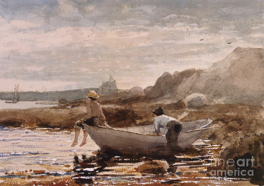 Boys in a Dory, 1880  Painting by Winslow Homer