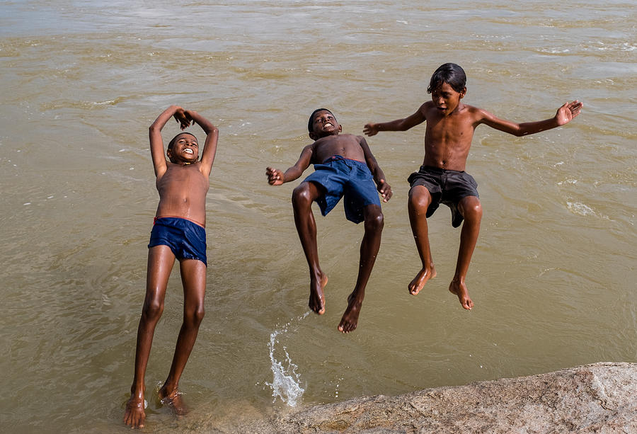 Boys Jump Photograph by Shreenivas Yenni