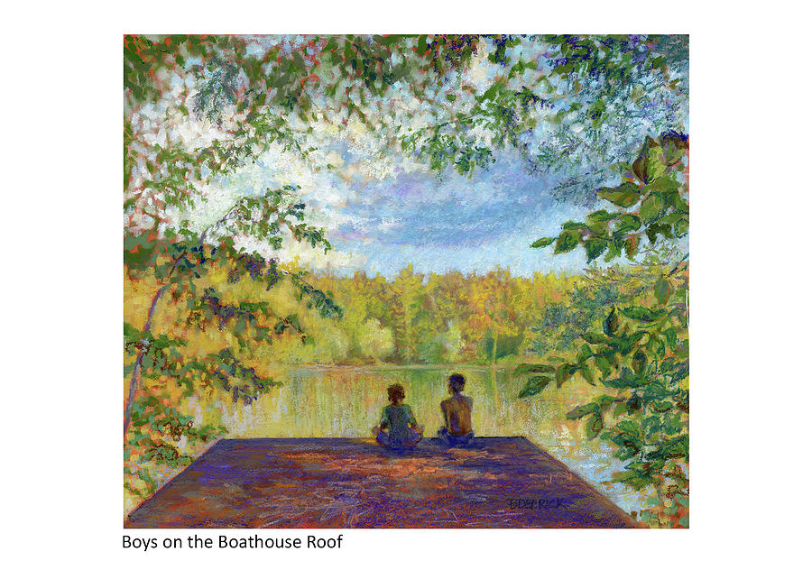 Boys on the Boathouse Mixed Media by Betsy Derrick