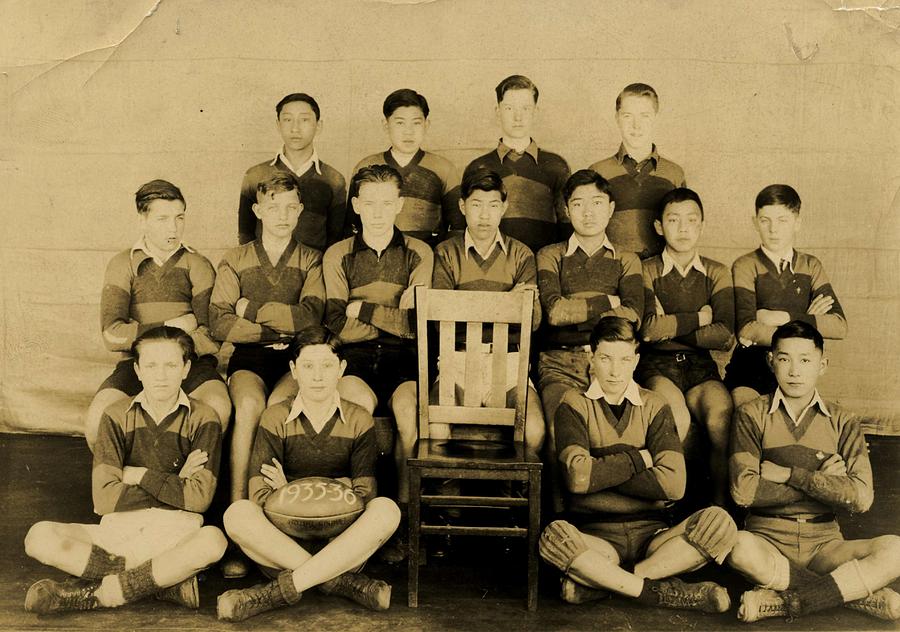 Boys Rugby Team  Possibly From A Vancouver High School    Unknown 1936 Painting