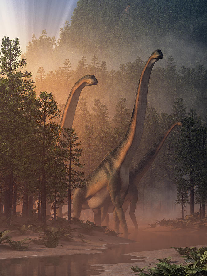 Brachiosaurus Valley Digital Art by Daniel Eskridge