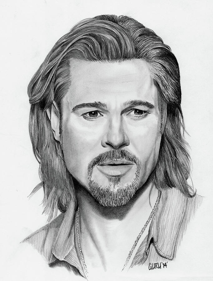 Brad Pitt Drawing by Lantz Fisk