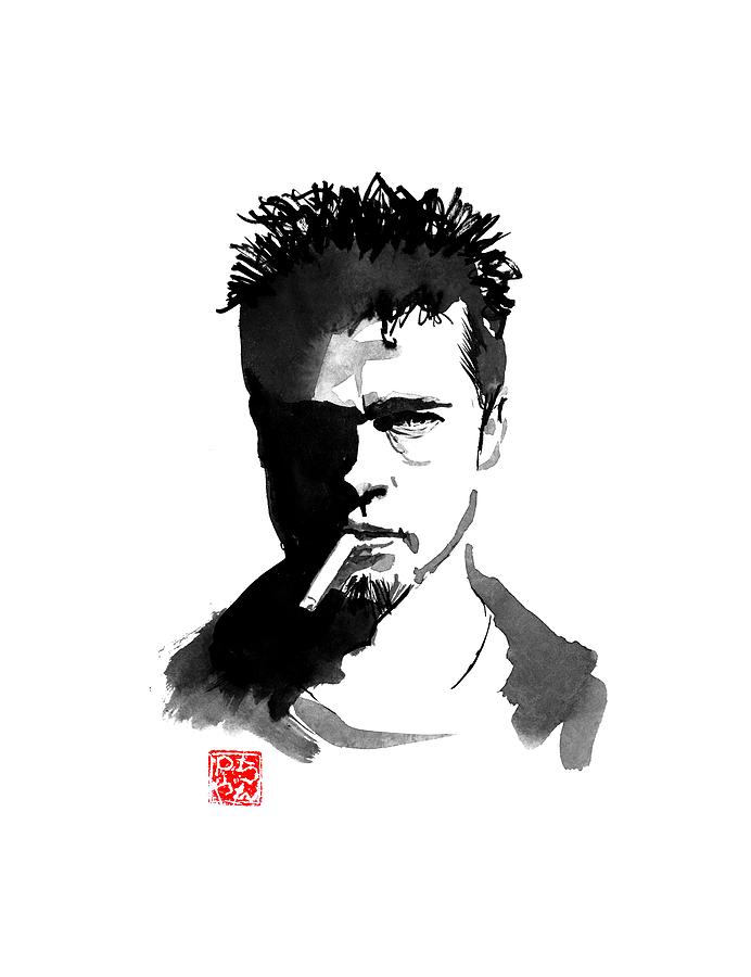 Brad Pitt Drawing - Brad Pitt by Pechane Sumie