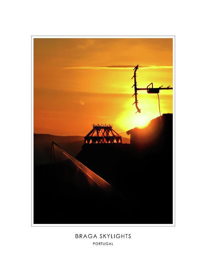 Braga Skylights - Portugal - Travel Poster by Menega Sabidussi Braga Skylights - Portugal - Travel Poster by Menega Sabidussi