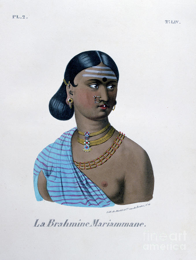 Brahmin Mariamman, 1828. Artist Marlet Drawing by Print Collector
